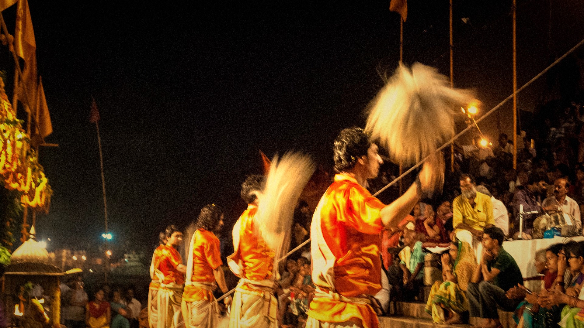 Ganga Aarti at night